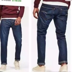 G.Star Raw 3301 original mens SZ 31/32 straight cut dark wash jeans.